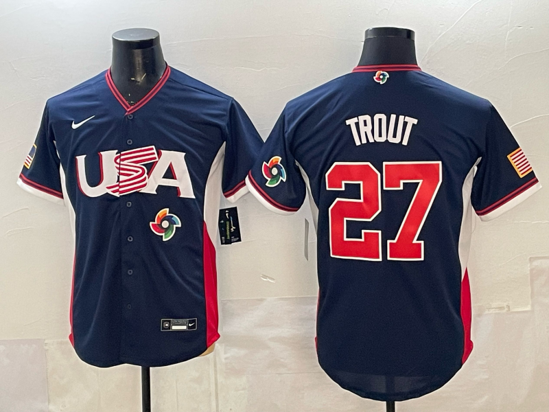 USA National Embroidered Baseball Team 2026 World Cup Team Jersey T-shirt