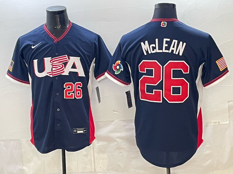 USA National Embroidered Baseball Team 2026 World Cup Team Jersey T-shirt