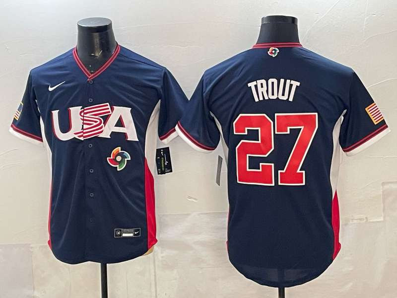 USA National Embroidered Baseball Team 2026 World Cup Team Jersey T-shirt