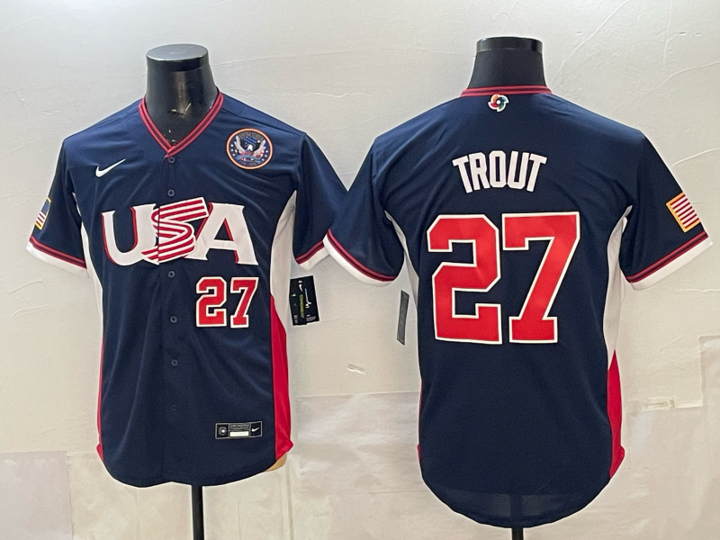 USA National Embroidered Baseball Team 2026 World Cup Team Jersey T-shirt