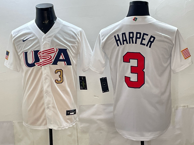 USA National Embroidered Baseball Team 2026 World Cup Team Jersey T-shirt