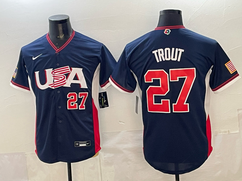 USA National Embroidered Baseball Team 2026 World Cup Team Jersey T-shirt