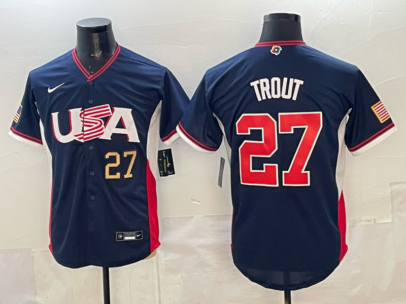 USA National Embroidered Baseball Team 2026 World Cup Team Jersey T-shirt