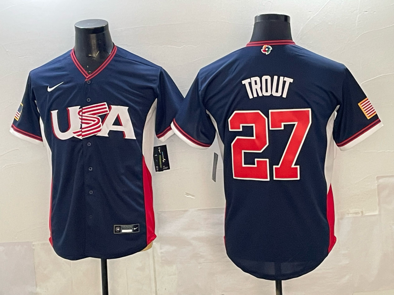 USA National Embroidered Baseball Team 2026 World Cup Team Jersey T-shirt
