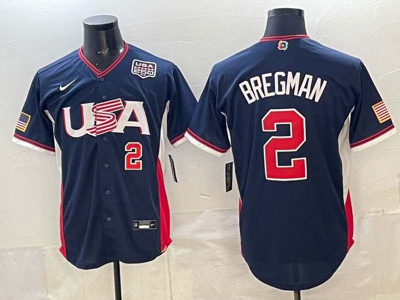 USA National Embroidered Baseball Team 2026 World Cup Team Jersey T-shirt