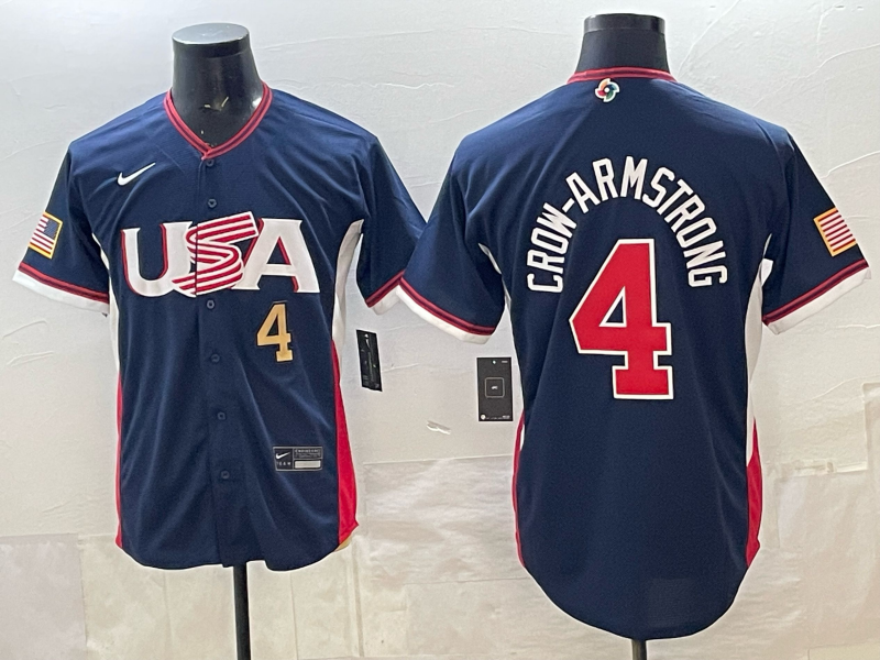 USA National Embroidered Baseball Team 2026 World Cup Team Jersey T-shirt