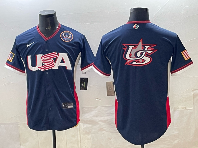 USA National Embroidered Baseball Team 2026 World Cup Team Jersey T-shirt
