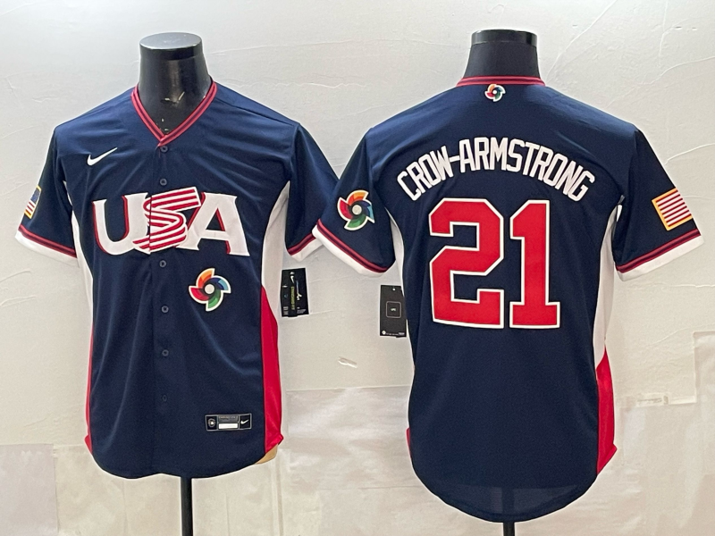 USA National Embroidered Baseball Team 2026 World Cup Team Jersey T-shirt