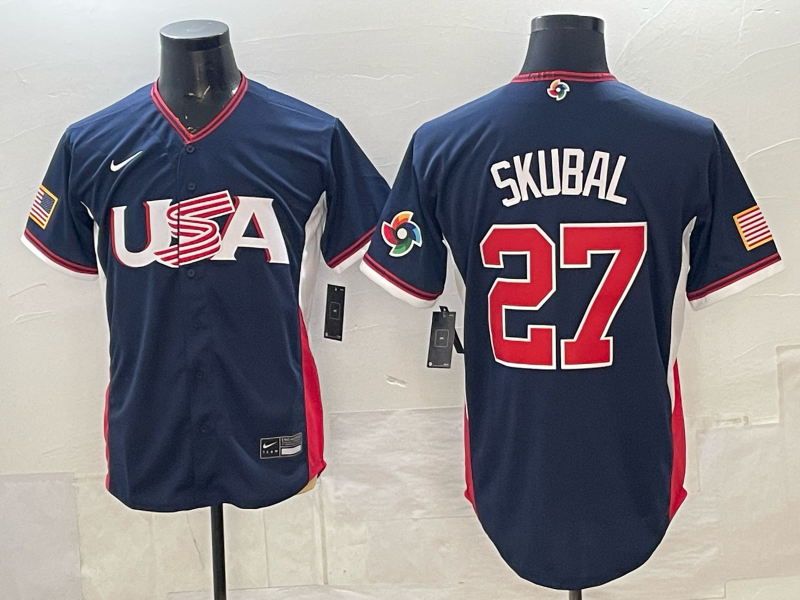 USA National Embroidered Baseball Team 2026 World Cup Team Jersey T-shirt