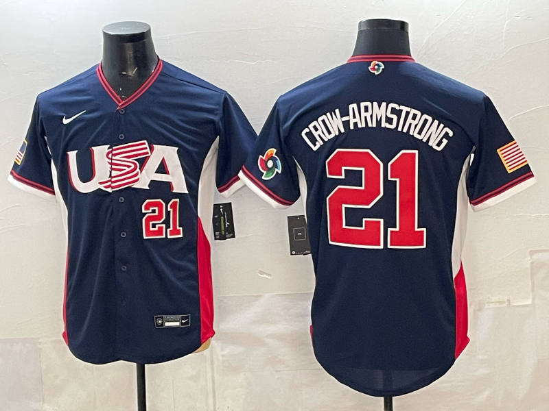 USA National Embroidered Baseball Team 2026 World Cup Team Jersey T-shirt