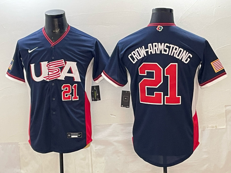 USA National Embroidered Baseball Team 2026 World Cup Team Jersey T-shirt