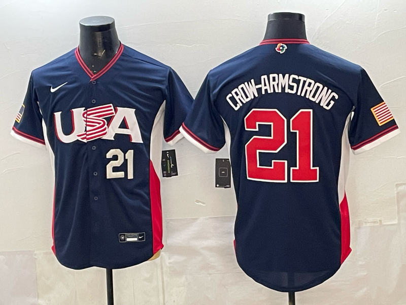 USA National Embroidered Baseball Team 2026 World Cup Team Jersey T-shirt
