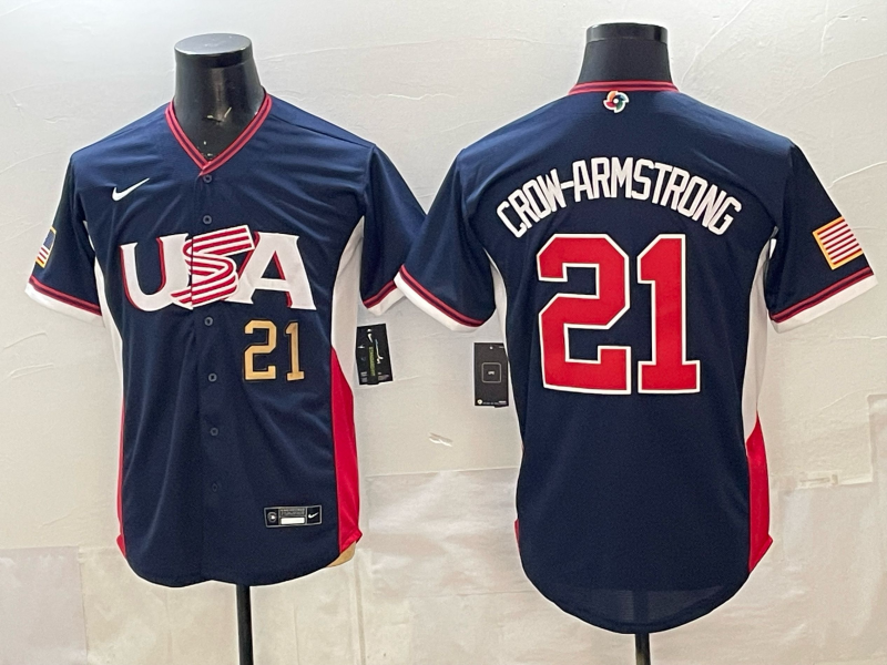 USA National Embroidered Baseball Team 2026 World Cup Team Jersey T-shirt