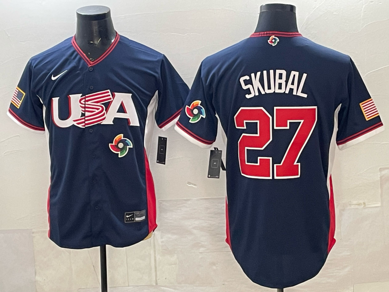 USA National Embroidered Baseball Team 2026 World Cup Team Jersey T-shirt
