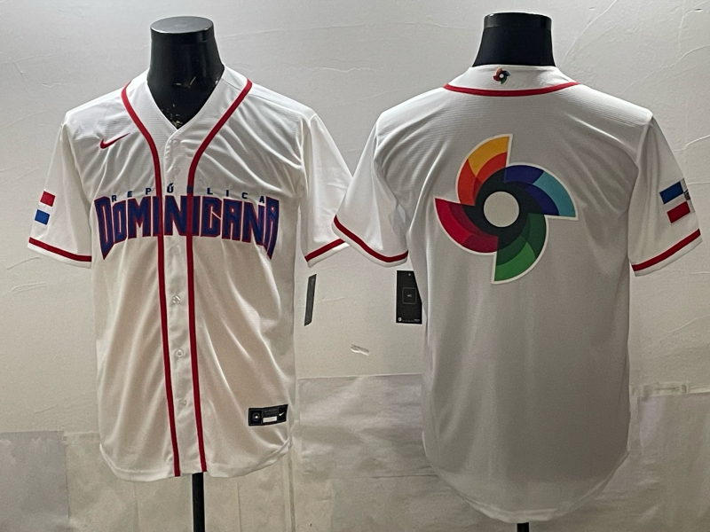 Dominican National Embroidered Baseball Team 2026 World Cup Team Jersey T-shirt