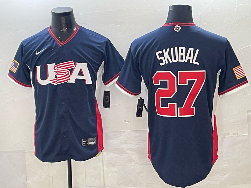 USA National Embroidered Baseball Team 2026 World Cup Team Jersey T-shirt