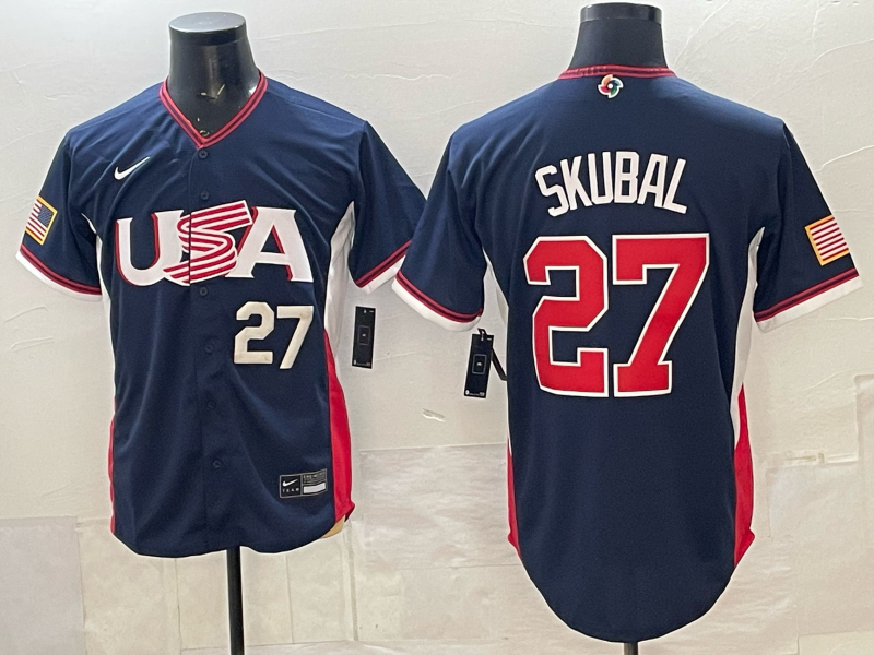USA National Embroidered Baseball Team 2026 World Cup Team Jersey T-shirt