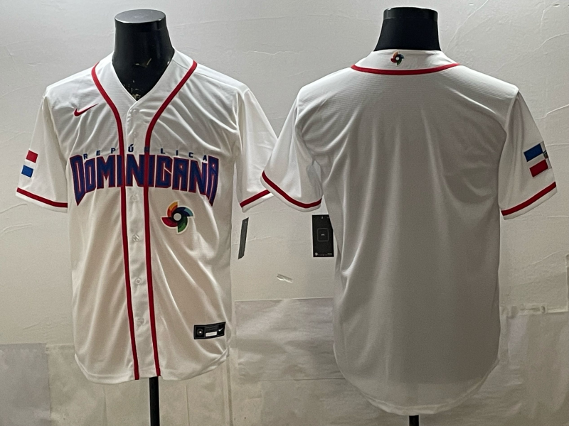Dominican National Embroidered Baseball Team 2026 World Cup Team Jersey T-shirt