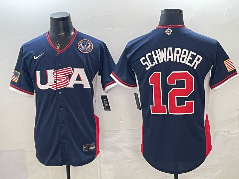 USA National Embroidered Baseball Team 2026 World Cup Team Jersey T-shirt