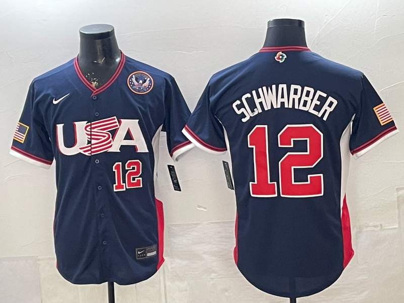 USA National Embroidered Baseball Team 2026 World Cup Team Jersey T-shirt