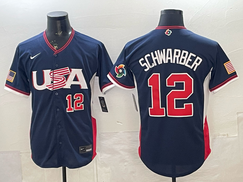 USA National Embroidered Baseball Team 2026 World Cup Team Jersey T-shirt