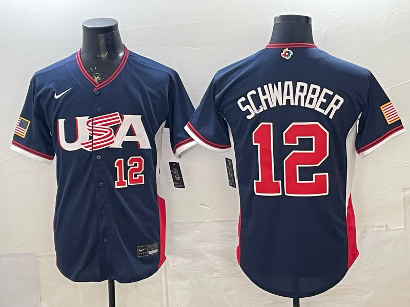 USA National Embroidered Baseball Team 2026 World Cup Team Jersey T-shirt