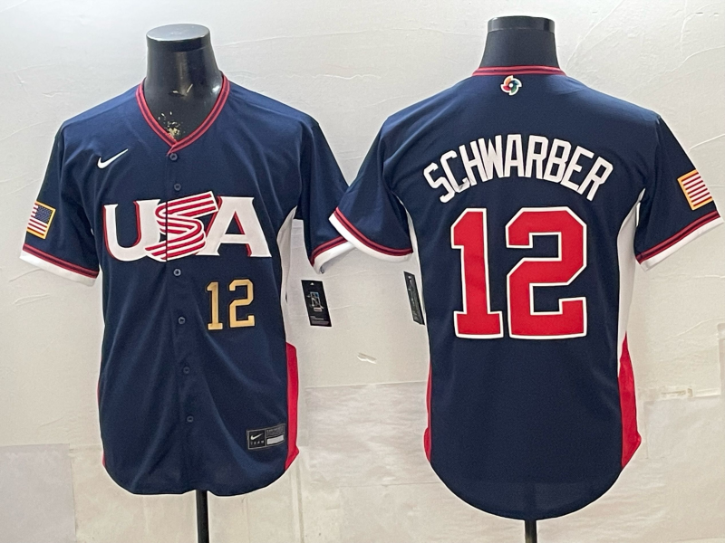 USA National Embroidered Baseball Team 2026 World Cup Team Jersey T-shirt