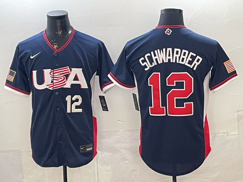 USA National Embroidered Baseball Team 2026 World Cup Team Jersey T-shirt