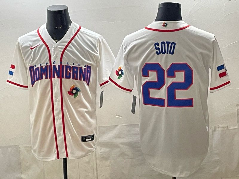 Dominican National Embroidered Baseball Team 2026 World Cup Team Jersey T-shirt
