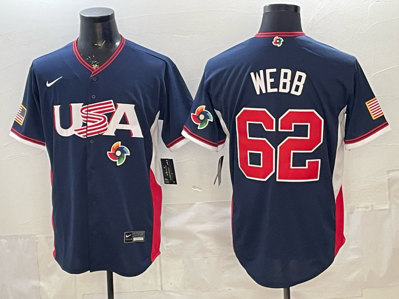 USA National Embroidered Baseball Team 2026 World Cup Team Jersey T-shirt