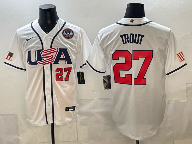 USA National Embroidered Baseball Team 2026 World Cup Team Jersey T-shirt