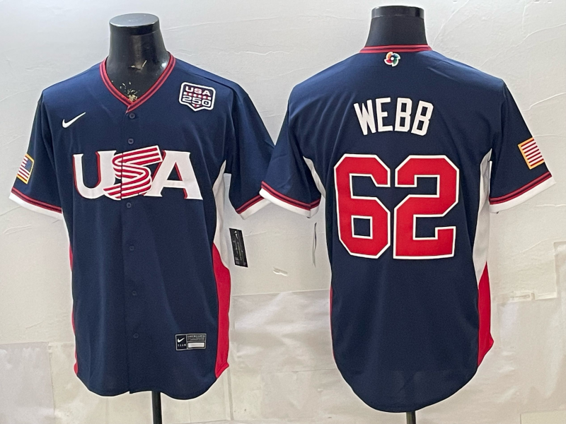 USA National Embroidered Baseball Team 2026 World Cup Team Jersey T-shirt