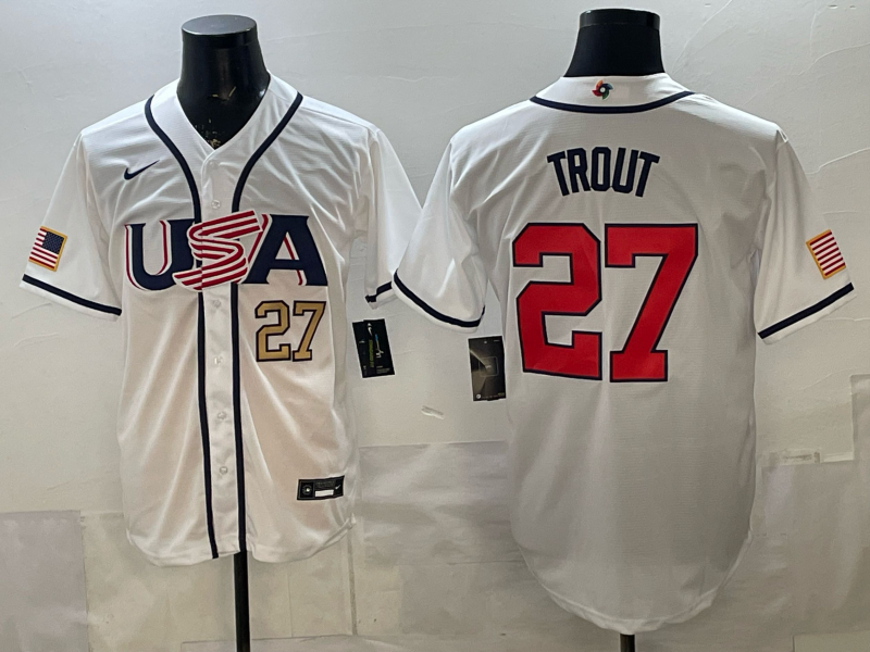 USA National Embroidered Baseball Team 2026 World Cup Team Jersey T-shirt