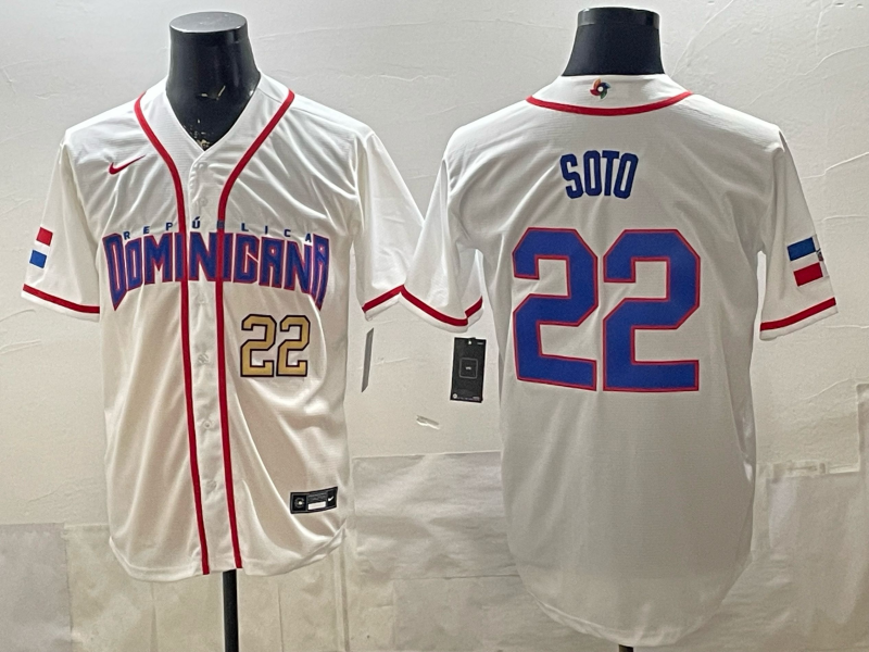 Dominican National Embroidered Baseball Team 2026 World Cup Team Jersey T-shirt
