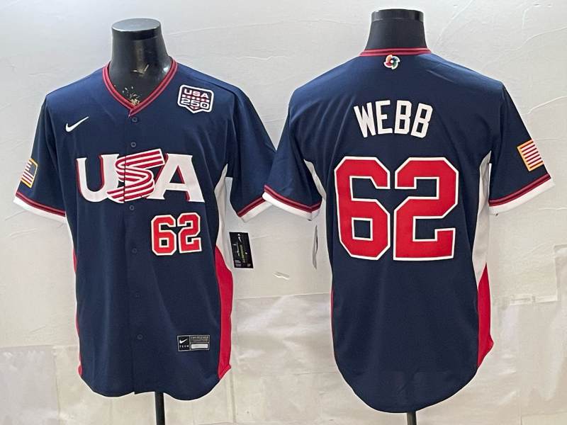 USA National Embroidered Baseball Team 2026 World Cup Team Jersey T-shirt