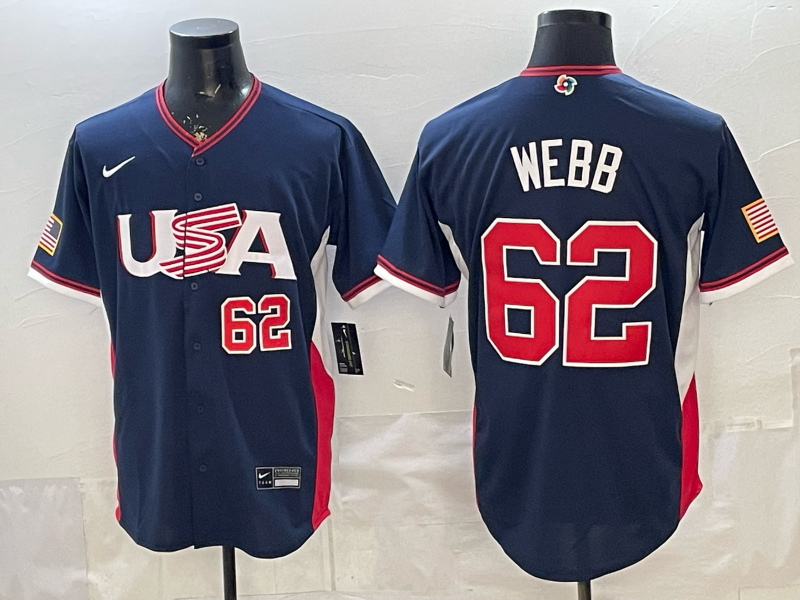 USA National Embroidered Baseball Team 2026 World Cup Team Jersey T-shirt