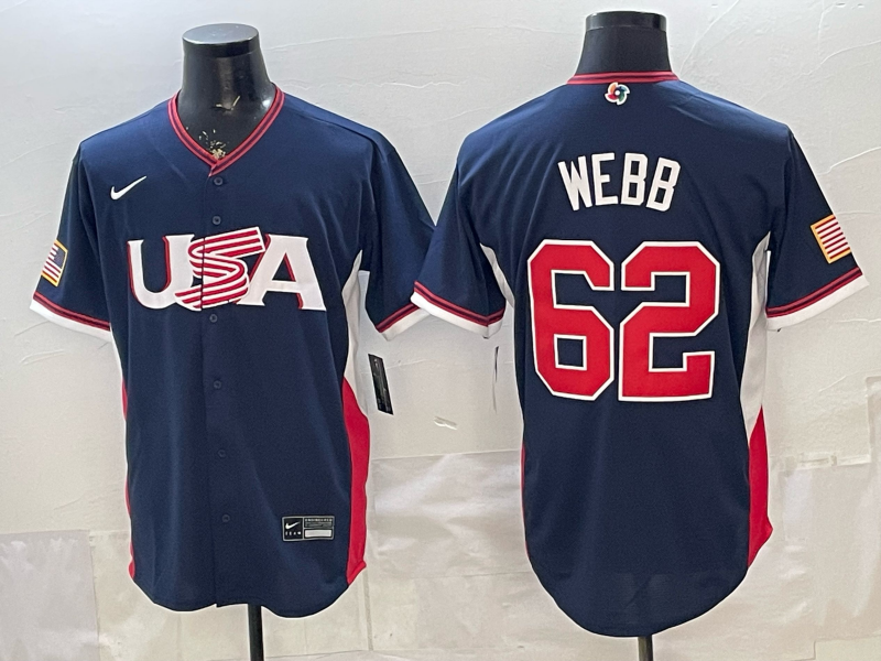 USA National Embroidered Baseball Team 2026 World Cup Team Jersey T-shirt