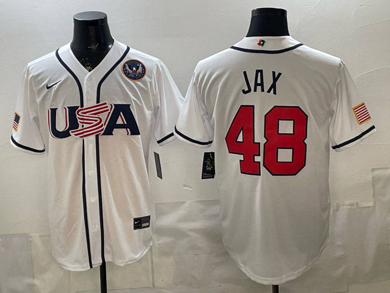 USA National Embroidered Baseball Team 2026 World Cup Team Jersey T-shirt