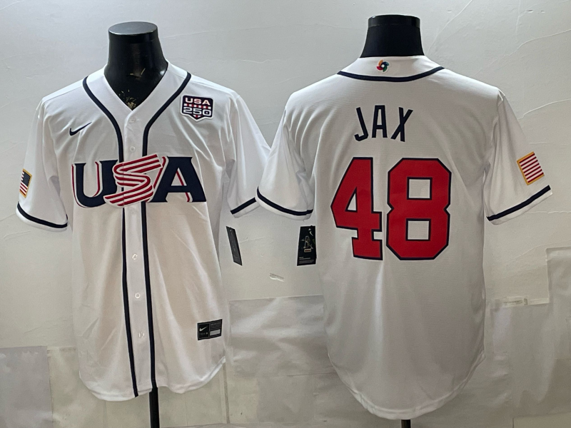 USA National Embroidered Baseball Team 2026 World Cup Team Jersey T-shirt