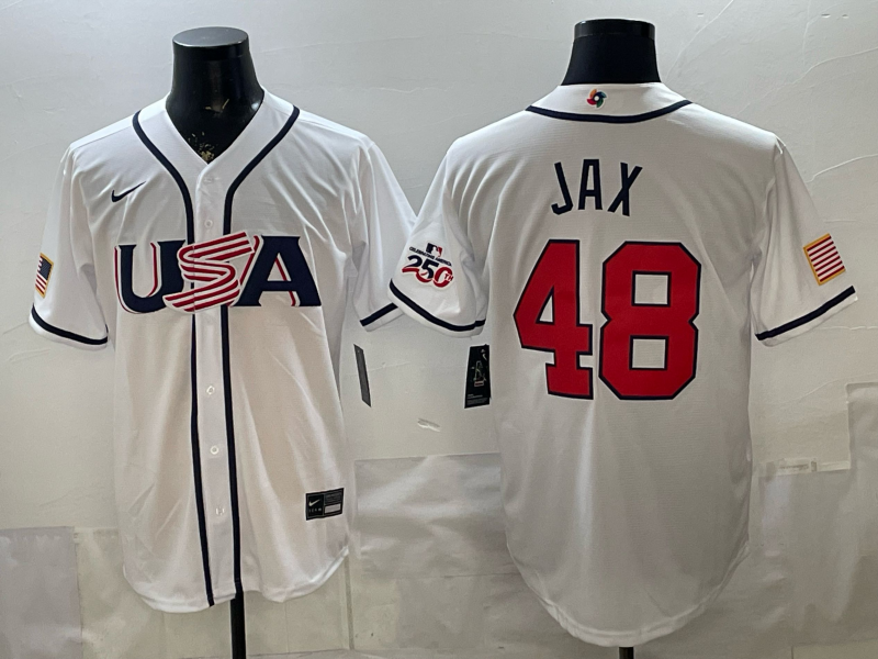 USA National Embroidered Baseball Team 2026 World Cup Team Jersey T-shirt