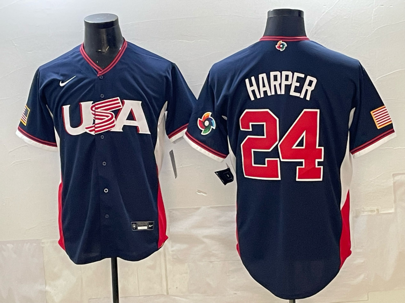 USA National Embroidered Baseball Team 2026 World Cup Team Jersey T-shirt