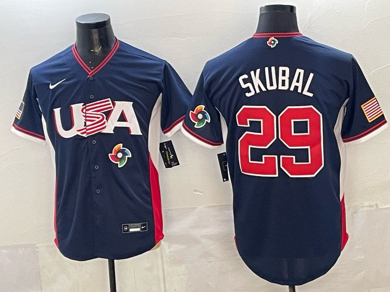 USA National Embroidered Baseball Team 2026 World Cup Team Jersey T-shirt