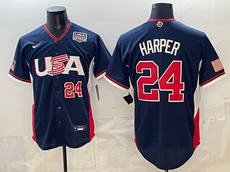 USA National Embroidered Baseball Team 2026 World Cup Team Jersey T-shirt