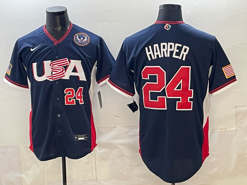 USA National Embroidered Baseball Team 2026 World Cup Team Jersey T-shirt