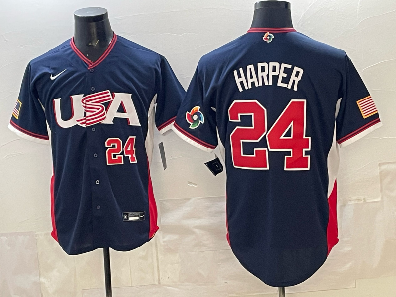 USA National Embroidered Baseball Team 2026 World Cup Team Jersey T-shirt