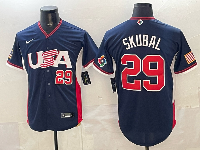 USA National Embroidered Baseball Team 2026 World Cup Team Jersey T-shirt