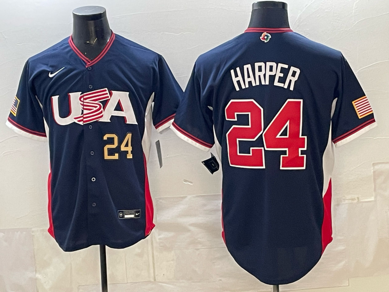 USA National Embroidered Baseball Team 2026 World Cup Team Jersey T-shirt