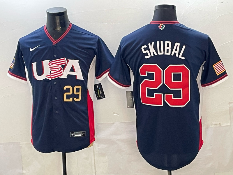 USA National Embroidered Baseball Team 2026 World Cup Team Jersey T-shirt