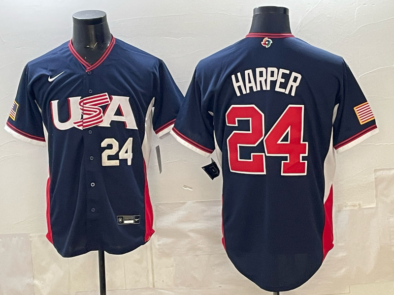 USA National Embroidered Baseball Team 2026 World Cup Team Jersey T-shirt
