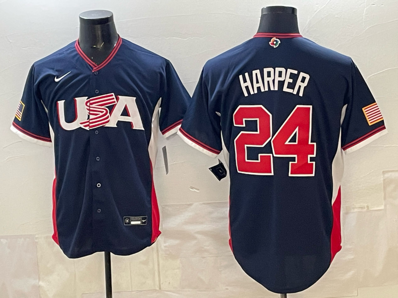 USA National Embroidered Baseball Team 2026 World Cup Team Jersey T-shirt